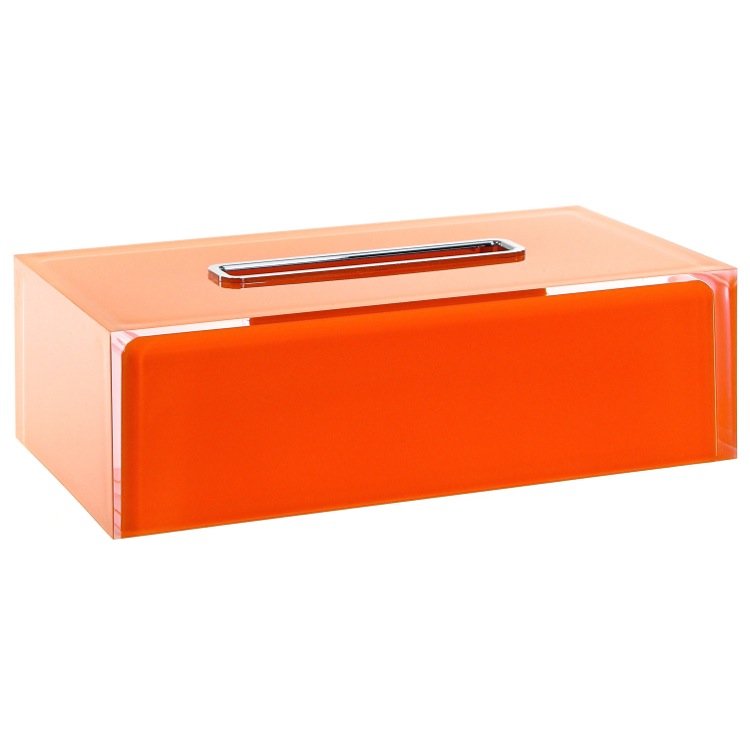 Gedy RA08-67 Thermoplastic Resin Rectangular Tissue Box Cover in Orange Finish